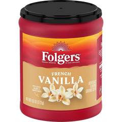 Folgers French Vanilla Flavored Ground Coffee, 9.6 Ounce