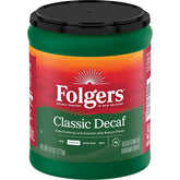 Folgers Decaf Coffee, Ground Coffee, Classic Medium Roast, 9.6 Ounce Canister