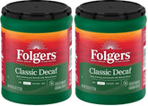Folgers Decaf Coffee, Ground Coffee, Classic Medium Roast, 9.6 Ounce Canister (Pack of 2)