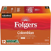 Folgers Colombian Medium Roast Coffee, 12 Keurig K-Cup Pods