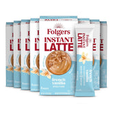 Folgers French Vanilla Flavored Instant Latte, 4 Single Serve Packets (Pack of 8)