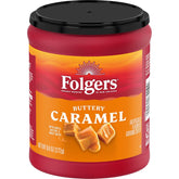 Folgers Buttery Caramel Flavored Ground Coffee, 9.6 Ounce