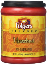 Folgers Hazelnut Flavored Ground Coffee, 11.5 Ounces
