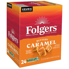 Folgers Caramel Drizzle Flavored Coffee, 96 Keurig K-Cup Pods