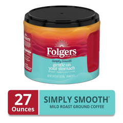 Folgers Simply Smooth Ground Coffee, Mild Roast, 27 Oz. Canister