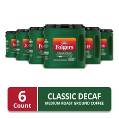 Folgers Classic Decaf Medium Roast Ground Coffee, 25.9 Ounces (Pack of 6)