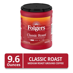 Folgers Classic Roast Medium Roast Ground Coffee, 9.6 Ounce (Pack of 2)