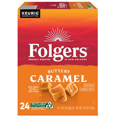 Folgers Caramel Drizzle Flavored Coffee, 96 Keurig K-Cup Pods