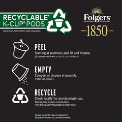 1850 by Folgers Trailblazer Medium Dark Roast Coffee, 10 Keurig K-Cup Pods