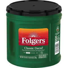 Folgers Classic Decaf Medium Roast Ground Coffee, 25.9 Ounces (Pack of 6)