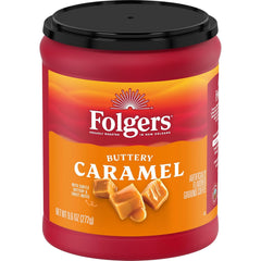 Folgers Buttery Caramel Flavored Ground Coffee, 9.6 Ounce