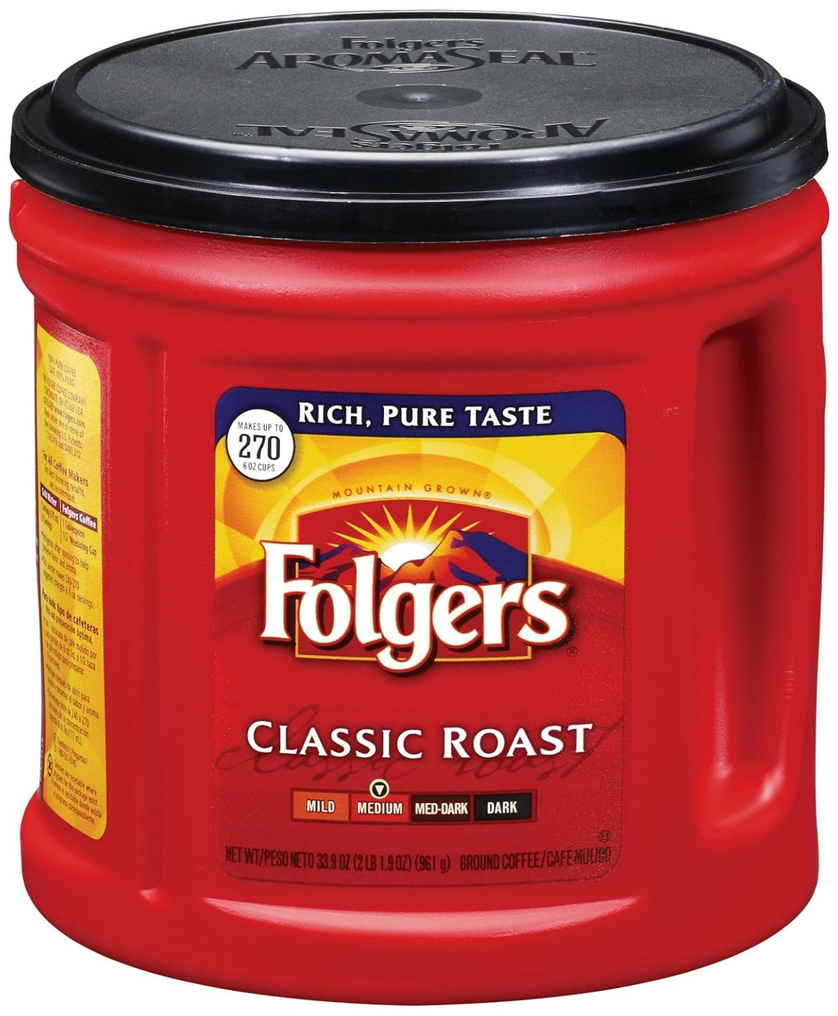 Folgers Classic Roast Coffee, 33.9 Ounce, (Pack of 6)