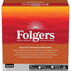 Folgers Colombian Coffee, Medium Roast, Keurig K-Cup Pods, 32 Count Boxes (Pack of 4)